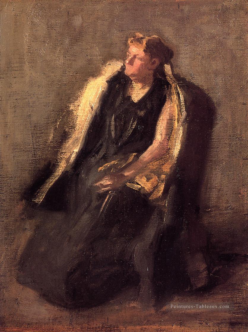 Portrait de Mme Hubbard croquis réalisme portraits Thomas Eakins Peintures à l'huile